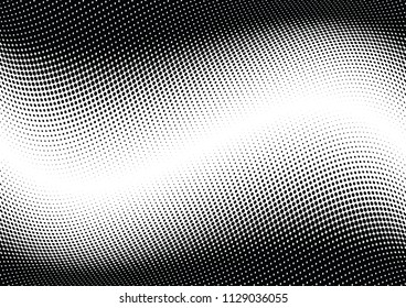 Abstract halftone wave dotted background. Halftone twisted grunge pattern, dot, circle.  Vector modern optical halftone pop art texture for poster, business card, cover, label mock-up, sticker layout