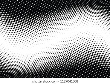 Abstract halftone wave dotted background. Halftone twisted grunge pattern, dot, circle.  Vector modern optical halftone pop art texture for poster, business card, cover, label mock-up, sticker layout