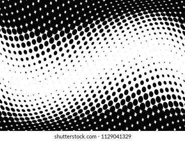 Abstract halftone wave dotted background. Halftone twisted grunge pattern, dot, circle.  Vector modern optical halftone pop art texture for poster, business card, cover, label mock-up, sticker layout