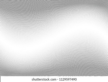 Abstract halftone wave dotted background. Halftone  grunge pattern with square.  Vector halftone modern pop art twisted texture for poster, cover, business card, postcard, art label layout, sticker.
