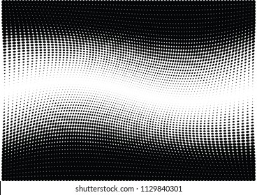 Abstract halftone wave dotted background. Halftone twisted grunge pattern, dot, circle.  Vector modern optical halftone pop art texture for poster, business card, cover, label mock-up, sticker layout