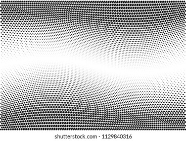 Abstract halftone wave dotted background. Halftone twisted grunge pattern, dot, circle.  Vector modern optical halftone pop art texture for poster, business card, cover, label mock-up, sticker layout