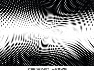 Abstract halftone wave dotted background. Halftone twisted grunge pattern, dot, circle.  Vector modern optical halftone pop art texture for poster, business card, cover, label mock-up, sticker layout