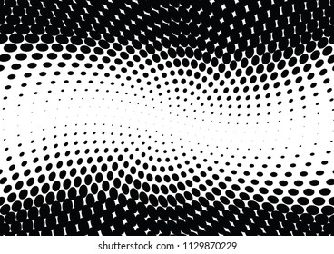 Abstract halftone wave dotted background. Halftone twisted grunge pattern, dot, circle.  Vector modern optical halftone pop art texture for poster, business card, cover, label mock-up, sticker layout