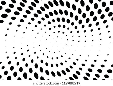 Abstract halftone wave dotted background. Halftone twisted grunge pattern, dot, circle.  Vector modern optical halftone pop art texture for poster, business card, cover, label mock-up, sticker layout