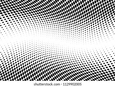 Abstract halftone wave dotted background. Halftone twisted grunge pattern, dot, circle.  Vector modern optical halftone pop art texture for poster, business card, cover, label mock-up, sticker layout