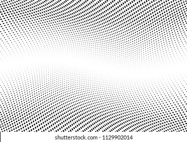 Abstract halftone wave dotted background. Halftone twisted grunge pattern, dot, circle.  Vector modern optical halftone pop art texture for poster, business card, cover, label mock-up, sticker layout