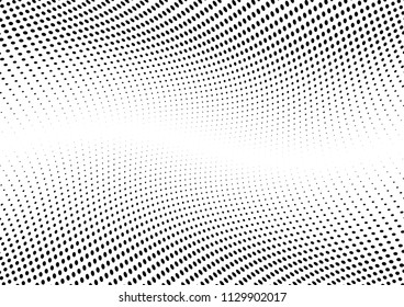 Abstract halftone wave dotted background. Halftone twisted grunge pattern, dot, circle.  Vector modern optical halftone pop art texture for poster, business card, cover, label mock-up, sticker layout