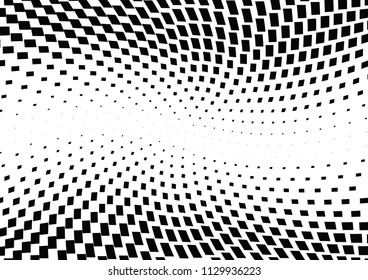 Abstract halftone wave dotted background. Halftone twisted grunge pattern, dot, circle.  Vector modern optical halftone pop art texture for poster, business card, cover, label mock-up, sticker layout