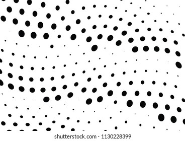 Abstract halftone wave dotted background. Halftone twisted grunge pattern, dot, circle.  Vector modern optical halftone pop art texture for poster, business card, cover, label mock-up, sticker layout