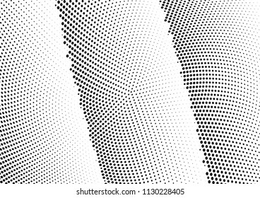 Abstract halftone wave dotted background. Halftone twisted grunge pattern, dot, circle.  Vector modern optical halftone pop art texture for poster, business card, cover, label mock-up, sticker layout