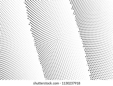 Abstract halftone wave dotted background. Halftone twisted grunge pattern, dot, circle.  Vector modern optical halftone pop art texture for poster, business card, cover, label mock-up, sticker layout