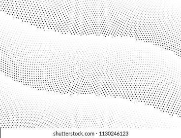Abstract halftone wave dotted background. Halftone twisted grunge pattern, dot, circle.  Vector modern optical halftone pop art texture for poster, business card, cover, label mock-up, sticker layout