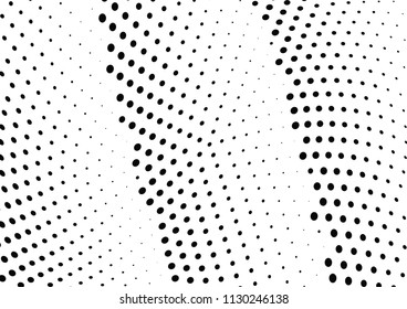Abstract halftone wave dotted background. Halftone twisted grunge pattern, dot, circle.  Vector modern optical halftone pop art texture for poster, business card, cover, label mock-up, sticker layout