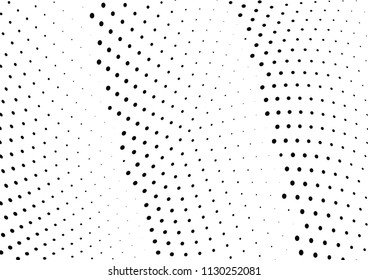 Abstract halftone wave dotted background. Halftone twisted grunge pattern, dot, circle.  Vector modern optical halftone pop art texture for poster, business card, cover, label mock-up, sticker layout