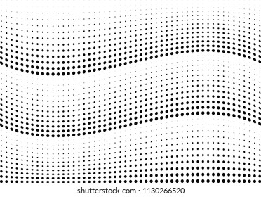 Abstract halftone wave dotted background. Halftone twisted grunge pattern, dot, circle.  Vector modern optical halftone pop art texture for poster, business card, cover, label mock-up, sticker layout