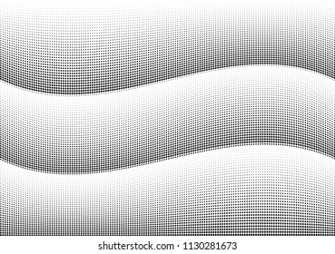 Abstract halftone wave dotted background. Halftone twisted grunge pattern, dot, circle.  Vector modern optical halftone pop art texture for poster, business card, cover, label mock-up, sticker layout