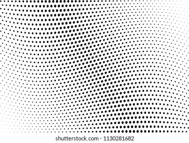 Abstract halftone wave dotted background. Halftone twisted grunge pattern, dot, circle.  Vector modern optical halftone pop art texture for poster, business card, cover, label mock-up, sticker layout
