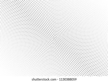 Abstract halftone wave dotted background. Halftone twisted grunge pattern, dot, circle.  Vector modern optical halftone pop art texture for poster, business card, cover, label mock-up, sticker layout