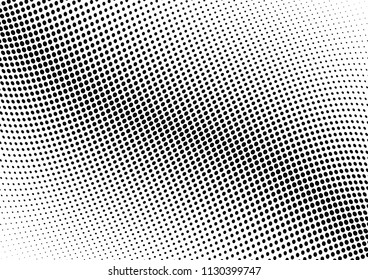 Abstract halftone wave dotted background. Halftone twisted grunge pattern, dot, circle.  Vector modern optical halftone pop art texture for poster, business card, cover, label mock-up, sticker layout