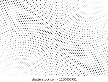 Abstract halftone wave dotted background. Halftone twisted grunge pattern, dot, circle.  Vector modern optical halftone pop art texture for poster, business card, cover, label mock-up, sticker layout