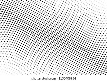 Abstract halftone wave dotted background. Halftone twisted grunge pattern, dot, circle.  Vector modern optical halftone pop art texture for poster, business card, cover, label mock-up, sticker layout