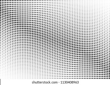 Abstract halftone wave dotted background. Halftone twisted grunge pattern, dot, circle.  Vector modern optical halftone pop art texture for poster, business card, cover, label mock-up, sticker layout