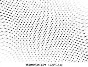Abstract halftone wave dotted background. Halftone twisted grunge pattern, dot, circle.  Vector modern optical halftone pop art texture for poster, business card, cover, label mock-up, sticker layout