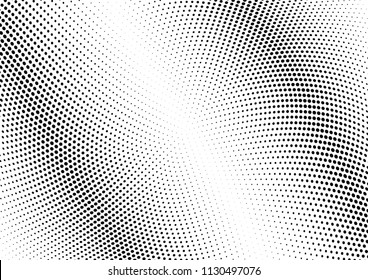 Abstract halftone wave dotted background. Halftone twisted grunge pattern, dot, circle.  Vector modern optical halftone pop art texture for poster, business card, cover, label mock-up, sticker layout