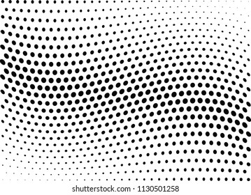 Abstract halftone wave dotted background. Halftone twisted grunge pattern, dot, circle.  Vector modern optical halftone pop art texture for poster, business card, cover, label mock-up, sticker layout