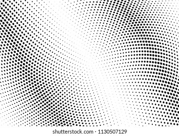 Abstract halftone wave dotted background. Halftone twisted grunge pattern, dot, circle.  Vector modern optical halftone pop art texture for poster, business card, cover, label mock-up, sticker layout