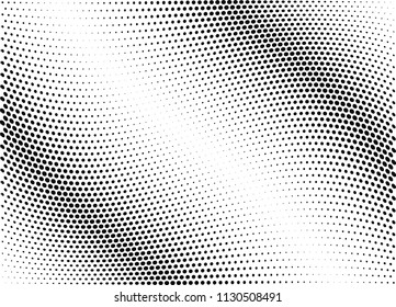 Abstract halftone wave dotted background. Halftone twisted grunge pattern, dot, circle.  Vector modern optical halftone pop art texture for poster, business card, cover, label mock-up, sticker layout