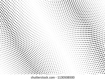 Abstract halftone wave dotted background. Halftone twisted grunge pattern, dot, circle.  Vector modern optical halftone pop art texture for poster, business card, cover, label mock-up, sticker layout