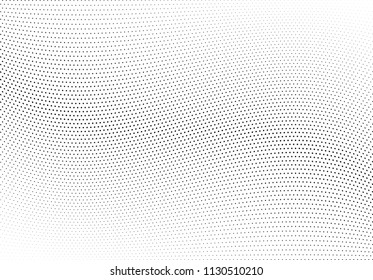 Abstract halftone wave dotted background. Halftone twisted grunge pattern, dot, circle.  Vector modern optical halftone pop art texture for poster, business card, cover, label mock-up, sticker layout