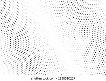 Abstract halftone wave dotted background. Halftone twisted grunge pattern, dot, circle.  Vector modern optical halftone pop art texture for poster, business card, cover, label mock-up, sticker layout