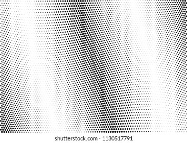 Abstract halftone wave dotted background. Halftone twisted grunge pattern, dot, circle.  Vector modern optical halftone pop art texture for poster, business card, cover, label mock-up, sticker layout