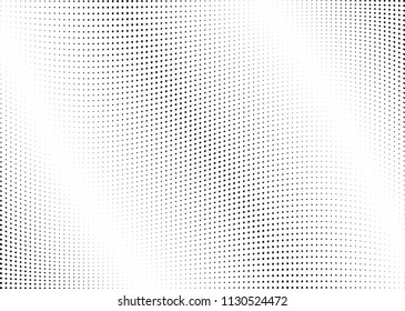 Abstract halftone wave dotted background. Halftone twisted grunge pattern, dot, circle.  Vector modern optical halftone pop art texture for poster, business card, cover, label mock-up, sticker layout