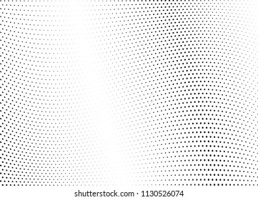 Abstract halftone wave dotted background. Halftone twisted grunge pattern, dot, circle.  Vector modern optical halftone pop art texture for poster, business card, cover, label mock-up, sticker layout