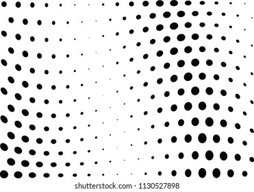 Abstract halftone wave dotted background. Halftone twisted grunge pattern, dot, circle.  Vector modern optical halftone pop art texture for poster, business card, cover, label mock-up, sticker layout