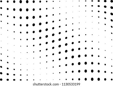 Abstract halftone wave dotted background. Halftone twisted grunge pattern, dot, circle.  Vector modern optical halftone pop art texture for poster, business card, cover, label mock-up, sticker layout