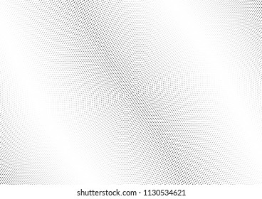 Abstract halftone wave dotted background. Halftone twisted grunge pattern, dot, circle.  Vector modern optical halftone pop art texture for poster, business card, cover, label mock-up, sticker layout