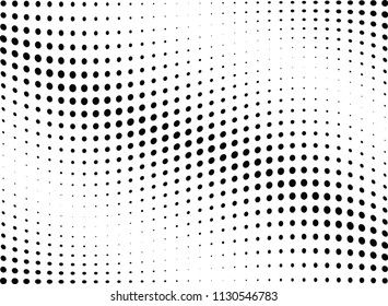 Abstract halftone wave dotted background. Halftone twisted grunge pattern, dot, circle.  Vector modern optical halftone pop art texture for poster, business card, cover, label mock-up, sticker layout