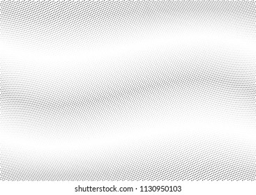 Abstract halftone wave dotted background. Halftone twisted grunge pattern, dot, circle.  Vector modern optical halftone pop art texture for poster, business card, cover, label mock-up, sticker layout