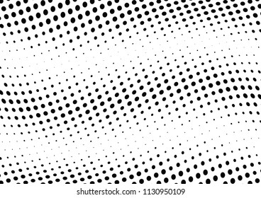 Abstract halftone wave dotted background. Halftone twisted grunge pattern, dot, circle.  Vector modern optical halftone pop art texture for poster, business card, cover, label mock-up, sticker layout