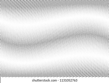 Abstract halftone wave dotted background. Halftone twisted grunge pattern, dot, circle.  Vector modern optical halftone pop art texture for poster, business card, cover, label mock-up, sticker layout