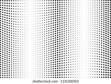 Abstract halftone wave dotted background. Halftone twisted grunge pattern, dot, circle.  Vector modern optical halftone pop art texture for poster, business card, cover, label mock-up, sticker layout