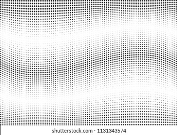 Abstract halftone wave dotted background. Halftone twisted grunge pattern, dot, circle.  Vector modern optical halftone pop art texture for poster, business card, cover, label mock-up, sticker layout