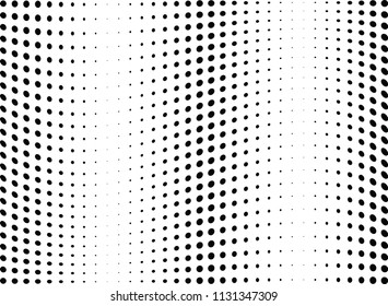 Abstract halftone wave dotted background. Halftone twisted grunge pattern, dot, circle.  Vector modern optical halftone pop art texture for poster, business card, cover, label mock-up, sticker layout