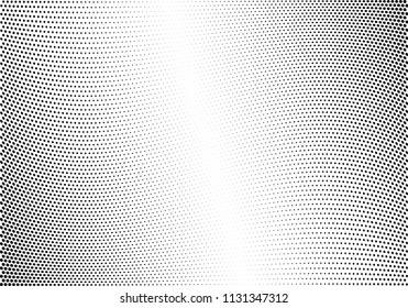 Abstract halftone wave dotted background. Halftone twisted grunge pattern, dot, circle.  Vector modern optical halftone pop art texture for poster, business card, cover, label mock-up, sticker layout