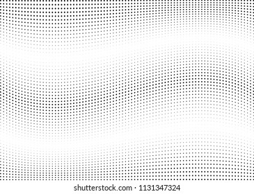 Abstract halftone wave dotted background. Halftone twisted grunge pattern, dot, circle.  Vector modern optical halftone pop art texture for poster, business card, cover, label mock-up, sticker layout